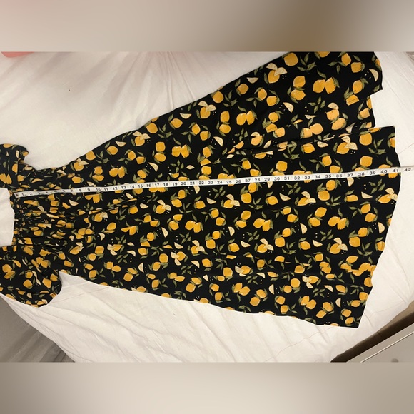 NWT Cider Lemon Milkmaid Split Knotted Shirred Slit Leg Midi Dress - Picture 10 of 14